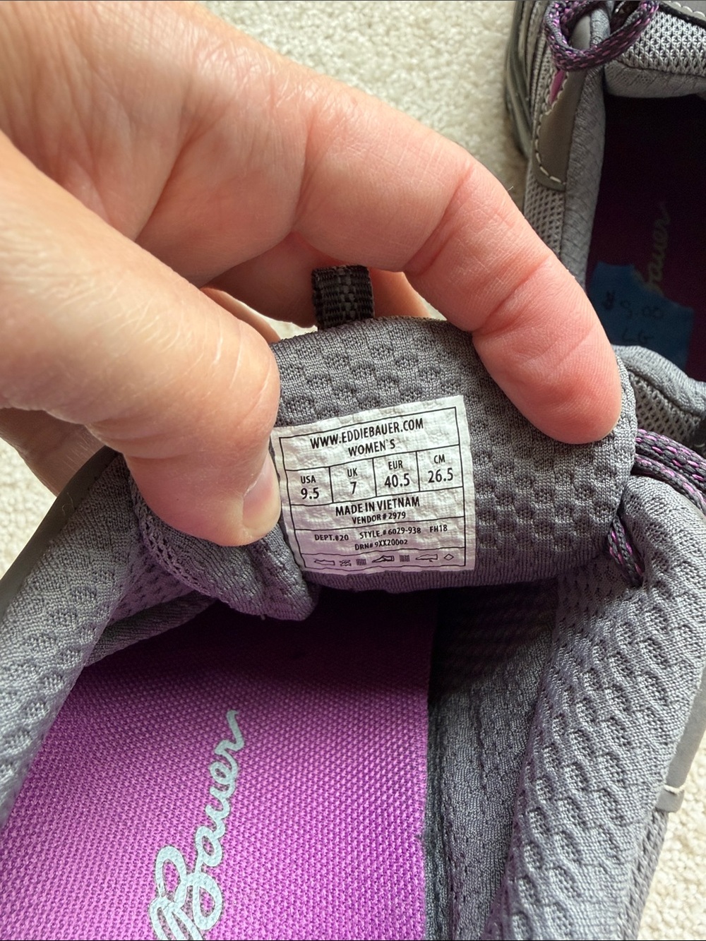 Eddie Bauer Women's Pro Vibram Gray Trail Sneakers with Purple Accents EUC - Picture 4 of 7